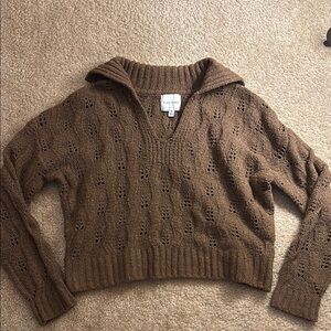 Brown Cable Knit Sweater